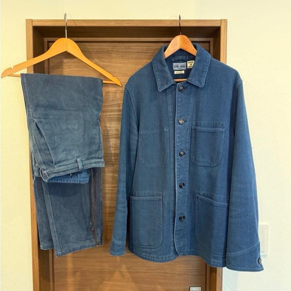Blue Blue Japan Kendo Sashiko Jacket and Pants Set Workware Suit